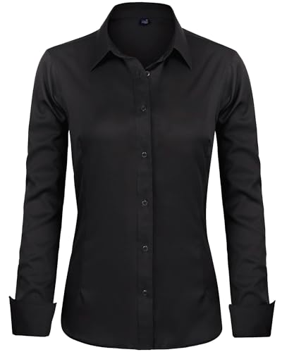 J.VER Bluse Damen Casual Business Blusen Button Down Shirts Klassische...