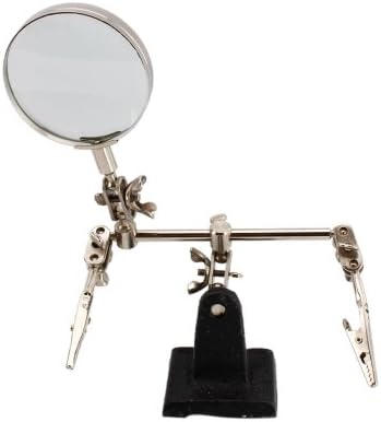 Helping / Third Hands Magnifier Magnifying Loupe Glass 5X Magnification with Stand Hobby Jewelry Watch Repair Tools