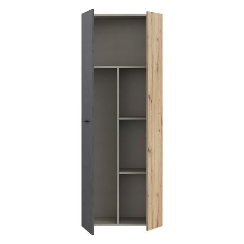 FORTE NET106 Schrank 70 180, Mehrzweckschrank, Staubsaugerschrank, Abstellraum, Drehtürenschrank, 2-türig mit Einlegeböden… – Ansicht 5