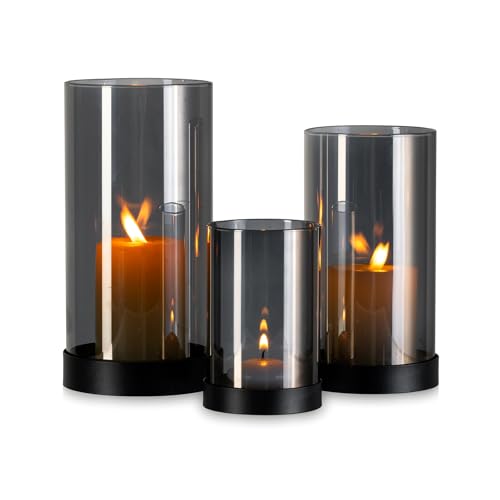 Staymoment Windlicht Glas Windlichter Schwarz: 3er Set Windlicht Outdoor Tischdeko Glaszylinder Kerzenhalter Metall Modern Deko Wohnzimmer Badezimmer Terrassen Windlichter Draußen und Drinnen Teelicht Staymoment Windlicht Glas Windlichter Schwarz: 3er Set Windlicht Outdoor Tischdeko Glaszylinder Kerzenhalter Metall Modern Deko Wohnzimmer Badezimmer Terrassen Windlichter Draußen und Drinnen Teelicht