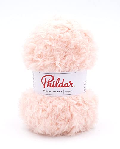 Phildar - Pelote de Laine Phil Nounours de 50g - Laine à Tricoter - 100% Polyamide - Aiguille n°7 - Couleur Poudre