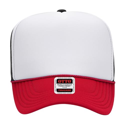 Image of OTTO Polyester Foam Front 5 Panel High Crown Mesh Back Trucker Hats in 97, Bulk, Wholesale