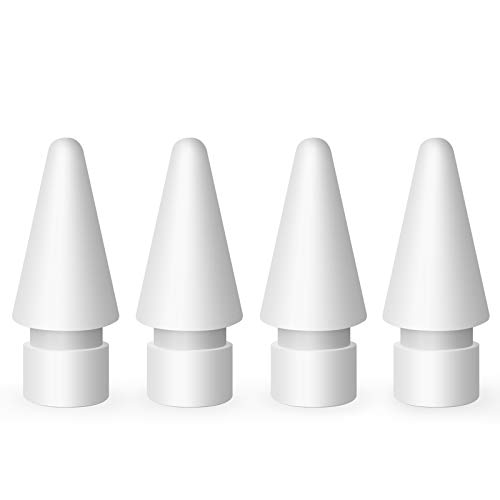 Mixoo Replacement Tips for Apple Pencil 4 Pack - High Sensitivity Apple Pencil Nibs Compatible with Apple Pencil 1st & 2nd Generation - White