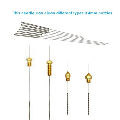 Taste3D 3D Printer Nozzle Cleaning Needle Kits，10 Pcs 0.4Mm Stainless Steel Cleaning Needles For 3D Printer Accessoryneedles Cleaner #TOP3