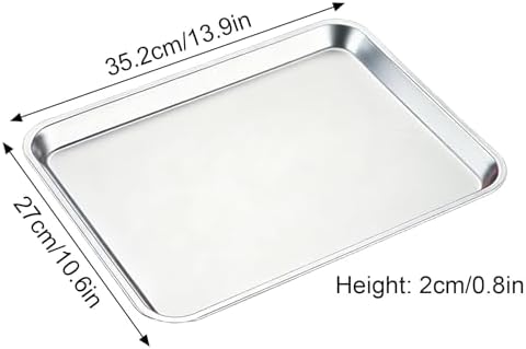 Stainless Steel Sheet Tray - Dishwasher Safe Leak Proof Metal Drip Pan for Kitchen, BBQ, Lab Use, Pet Care (16.3"x11.6"x0.8") - Durable, Easy Clean