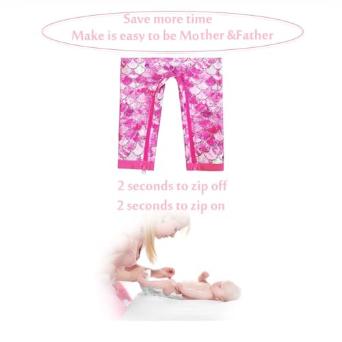 Image of weVSwe Baby Girl Toddler UPF 50+ Rash Guard Swimsuit Sun Protection Beachwear Zipper Bathing Suit 0-3 Years