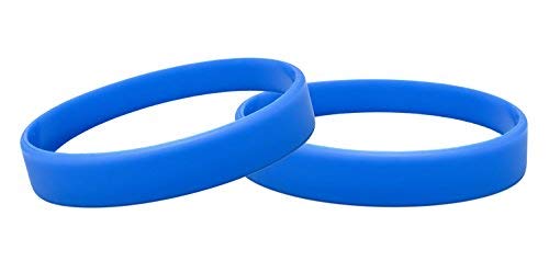 Image of Silicone Wristbands Pack Of 10 Youth Sizes Choice Of Colours (Blue)