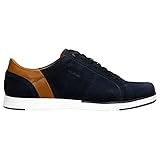 WOJAS - Herren-Sneaker | Narbenleder und Veloursspaltleder | Braune Akzente | Perfekt für alltägliche Anlässe 10092-76 - Dunkelblau, Größe 40