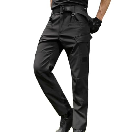 Men's Cargo Pants Stretch Elastic Waist Joggers Workout Casual Pants Outdoor Hiking Trousers Multiple Pockets Pant3