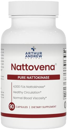 Arthur Andrew Medical Nattovena Pure Nattokinase Supplement Double Strength 4 000 FUs per Capsule 90