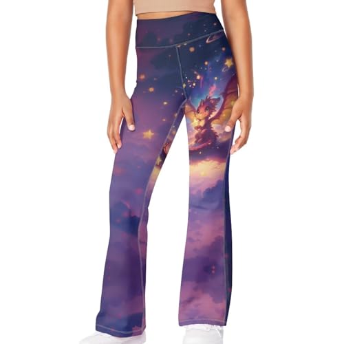 Girls' Athletic Leggings Bell Bottoms Kids Dance Running Yoga Pants High Waisted Workout Active Dance Tights3