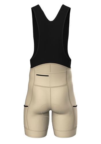 Wixen Elite Cycling Bib Shorts for Men Bicycle Bib Shorts Durable Performance Zipper Pocket (Beige_m) - Thumbnail 4