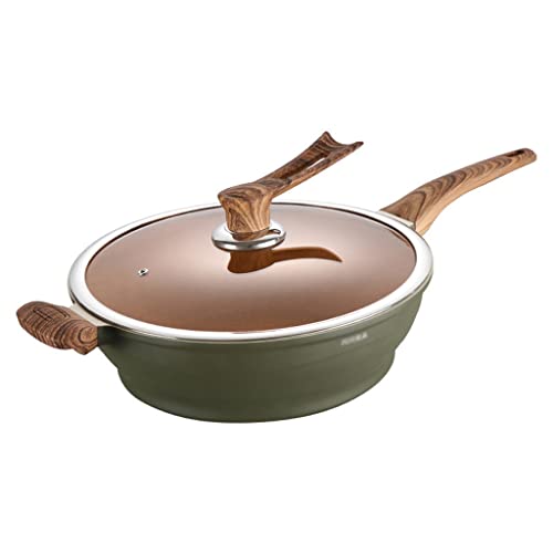 Wok con tapa y mango desmontable de aluminio miniatura 1