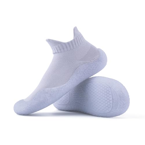Women Men Barefoot Non-Slip Floor Sock Shoes Multi-Purpose Knitted Socks Walking Shoes with Soft Rubber Sole