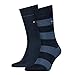 Produktbild TOMMY HILFIGER Herrensocken Doppelpack Uni/Ringel dunkelblau Größe 39-42