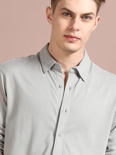 Image of StitchX Men's Cotton Pique Regular Fit Full Sleeve Solid Knitted Shirt XS-2XL