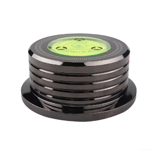 Estabilizador de grabación giratorio de aluminio para 60 Hz para tocadiscos LP con nivel de burbuja integrado (oro rosa)