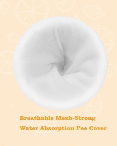 ALVABABY Pee Covers Baby Boy 4 Pack 3.5 x 4in Strong Water Absorption Pee Shield for Newborn 4-Layer Reusable Pee Cap for Baby Gift - 3