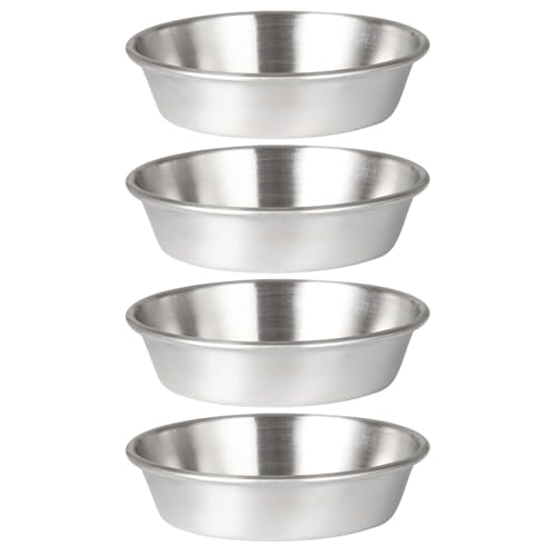Mikikit 4 pièces Petits Bols Assaisonnement Acier Inoxydable Plats à Sauce Compacts et Empilables de Coupelles Robustes pour Dips et Condiments de Polyvalent pour Cuisine et Service