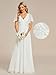 Ever-Pretty Women's Chiffon V-Neck Mother of Bride Dresses A-Line Ruched Short Sleeves Appliques Bridesmaid Dress Formal Gown Cream US12