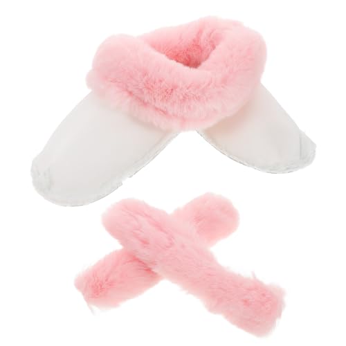 Holibanna Hole Shoe Inserts for Adult Warm Plush Shoe Inserts with Detachable Fuzzy Liner and Heel Straps Soft Winter Insoles for Style Shoes Size 40-41
