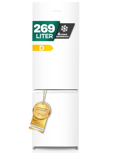 Heinrich´s Kühlgefrierkombination 269 Liter, Kühlvolumen 198L, Gefrierfach 71L,LED Beleuchtung, Kühlschrank Türanschlag wechselbar, leise 39dB,große Tiefkühlboxen, 7 Temperaturstufen, (weiß)