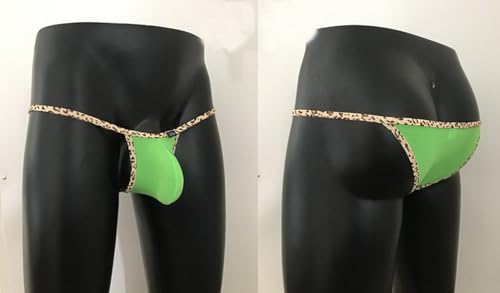 Men's Sexy Thong Briefs Leopard Pattern Print Bikini Underwear2