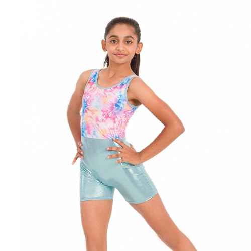 Image of IKAANYA Girls Unitard or Biketard for Gymnastics, Dance, Acrobatics or Swimming (Ages 3-15)