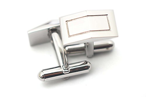 Mancuernillas para hombre de acero inoxidable pulido miniatura 1