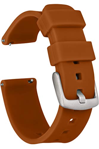 GadgetWraps 16mm Silicone Watch Band Strap with Quick Release Pins – Compatible with Fossil, Skagen, Misfit - 16mm Quick Release Watch Band (Light Brown, 16mm)