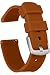 GadgetWraps 20mm Silicone Watch Strap / Band with Quick Release Pins (Light Brown, 20mm)