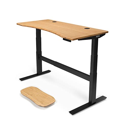 Uplift Desk Bamboo Curve (60 x 30 inch) Standing Desk 2-Leg V2-Co...