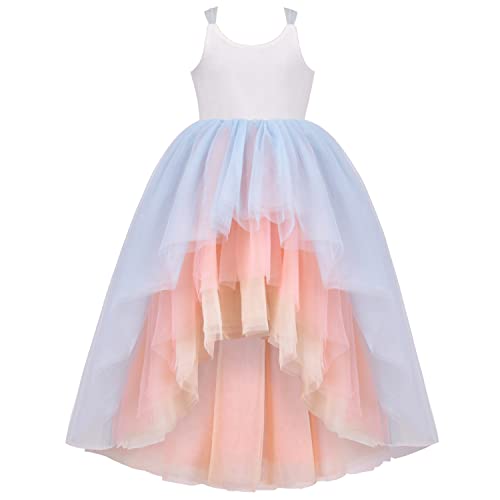 Sunny Fashion Girls Dress Multicolor Layered Pleated Tulle Dance Wedding Pageant Party