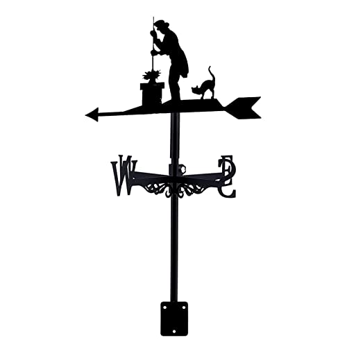 PrimaevalColossus Girouette en métal Style Rétro Girouette du Vent Forme de Homme et Chat Indicateur de Direction du Vent Cadeau pour Jardin de Cour de Ferme en Plein Air Cover