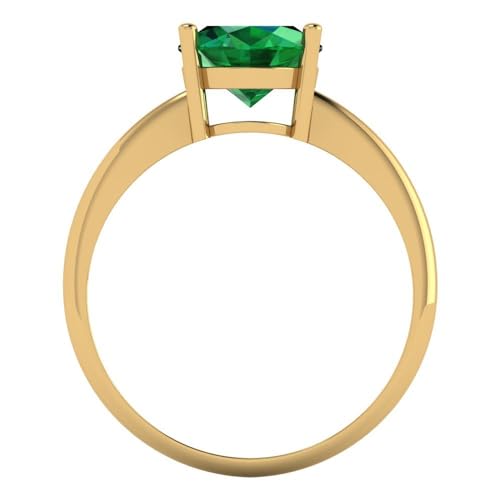 Clara Pucci 2.5 ctw Oval Cut Solid Gold Engagement Ring for Women - 14K Yellow Gold - Simulated Emerald Wedding Promise Ring for Her4