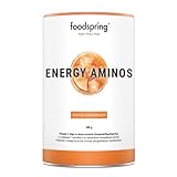 foodspring Energy Aminos, Eistee, 400g, Pre-Workout-Booster mit Vitamin C, B3, B12, Koffein, Piperin und veganen BCAAs