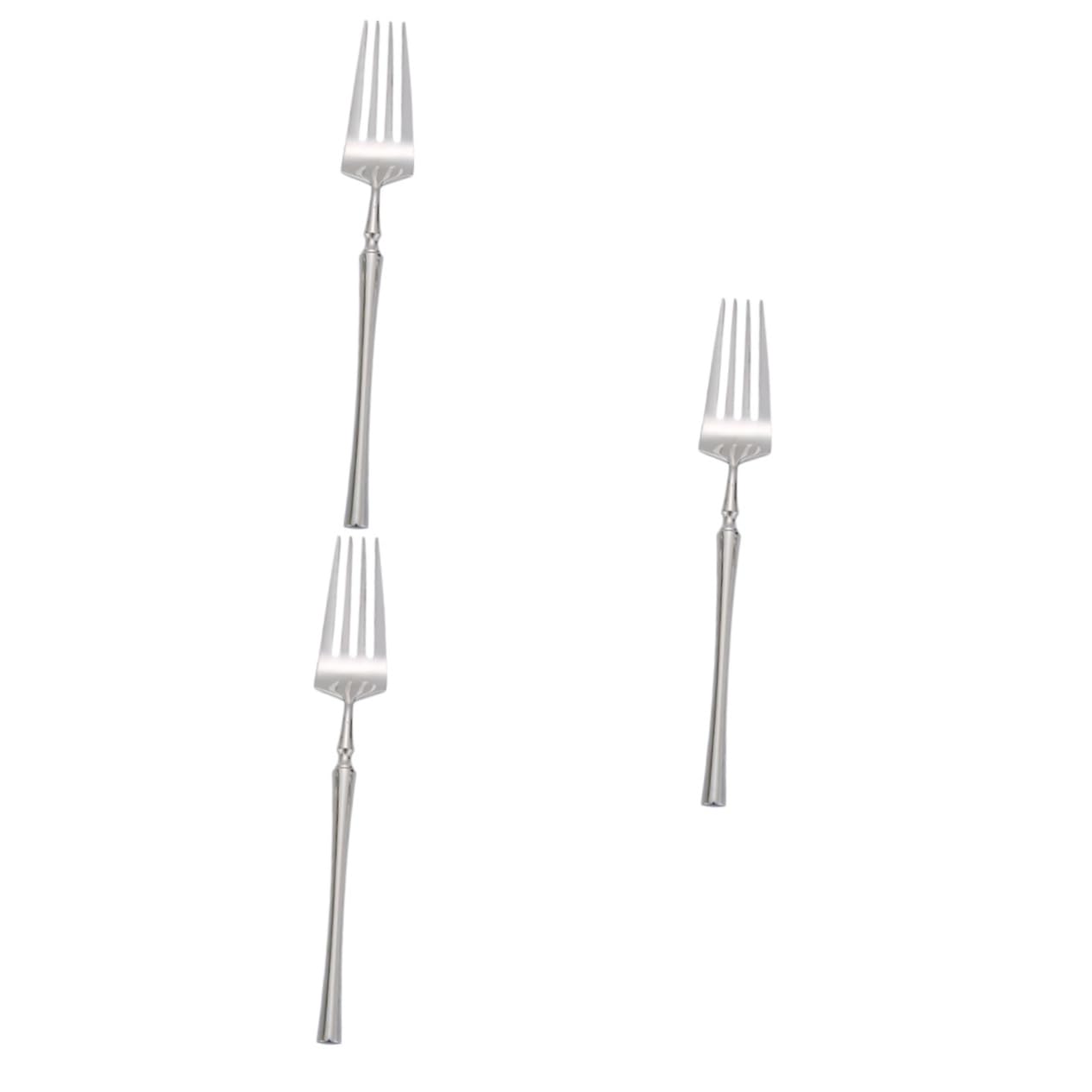 3pièces Fourchette Acier à Petit Poignet Ustensile De Table Pour Dîner Fruits Et Gâteaux Design Ergonomique Et Facile à Nettoyer