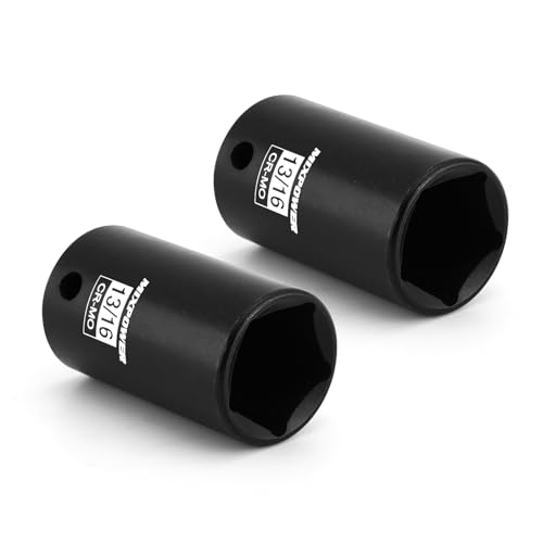 MIXPOWER 3/8 Drive 13/16 5 Point Utility Socket CR-MO Impact Grade Penta Socket 2 PCS