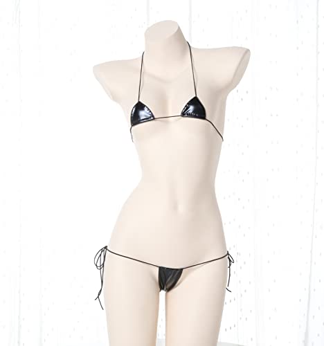 JasmyGirls Leather Micro Bikini Extreme Anime Lingerie Sexy Cosplay Outfit Japanese Bra Panty Set Two Piece Thong Swimsuit2