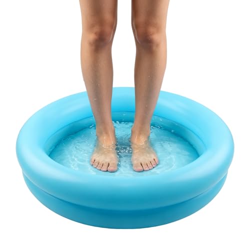 Inflatable Paddling Pool, 23.6 * 19.6 inch Inflatable Swimming Pool, Family Pools, 2 Ring Inflatable- Paddling Pool Water Toys for Indoor Outdoor Pool(Blue)(Blue)