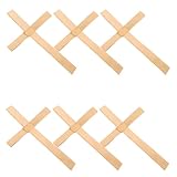 Cabilock 6 Cruces de Palma Hechas a Mano para Pared, Decoración Religiosa de Iglesia, Color Amarillo Natural, Juego de 6 Piezas, Cruz de Oración para Domingo de Ramos y Meditación