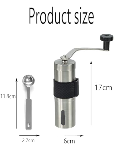 Image of Coffee Grinder, Coffee Accessories, Coffee Machine Accessories, Stainless Steel Body, Tooth Handle, No Power, Whole Bean, Hand Coffee Grinder, Fast Grinding Portable, Birthday Gift