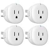 MoKo WiFi Smart Plug, [4 Pack] Mini WiFi Outlet Mini Socket Work with Alexa Echo, Google Home, SmartThings, APP Remote Control Timer Plug, 10A Only Supports 2.4GHz Network No Hub Required, White