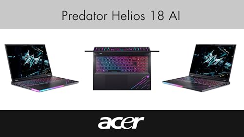 Image of Acer Predator Helios 18 AI Gaming Laptop 18 inch 250Hz 1000 nits Mini-LED WQXGA | Intel Ultra 9-275HX, GeForce RTX 5080 16GB, 32GB DDR5, 1TB SSD, 2 Thunderbolt 5, Win 11 Pro w /DKZ USB Port Expander