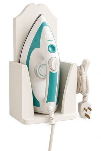 Image of Wooden Iron Press Holder.Free from Electricity.Save You & Your Family from Shock.Not Only Hold Iron But Organise Power Cable Also. Press Machine Holder for Laundry and Home1