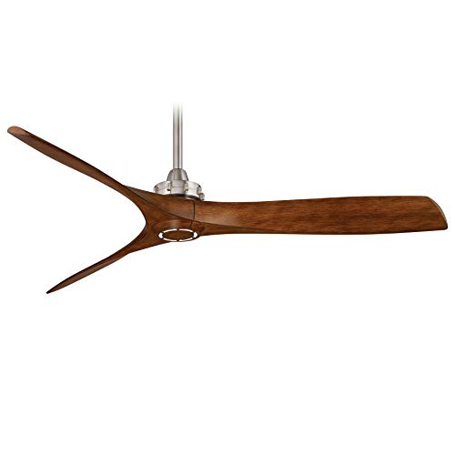 MINKA-AIRE F853-BN/DK Protruding Mount, 3 Distressed Koa Blades Ceiling fan, Brushed Nickel/Distressed Koa