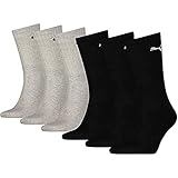 Puma Sport Cush Crew 6P, Calcetines Unisex, Paquete de 6, Multicolor (Black/Grey), EU 43-46