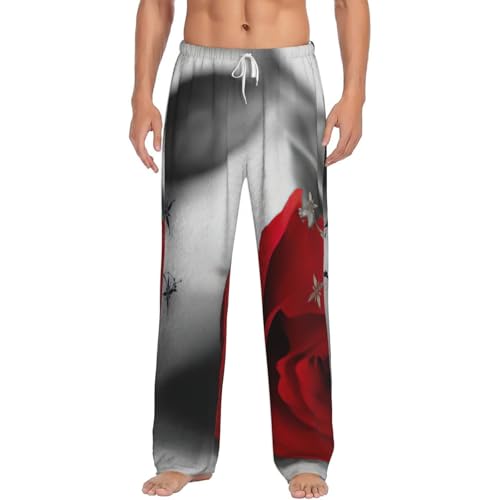 Pantalon de pyjama en flanelle pour homme Red Rose2 rouge