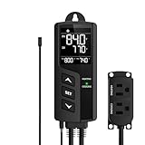 Yinterinco Digital Temperature Controller 2-Stage Outlet STC-1000 Thermostat Heating and Cooling Mode for Reptile Carboy Homebrew Fermenter,Greenhouse Terrarium 110V 10A