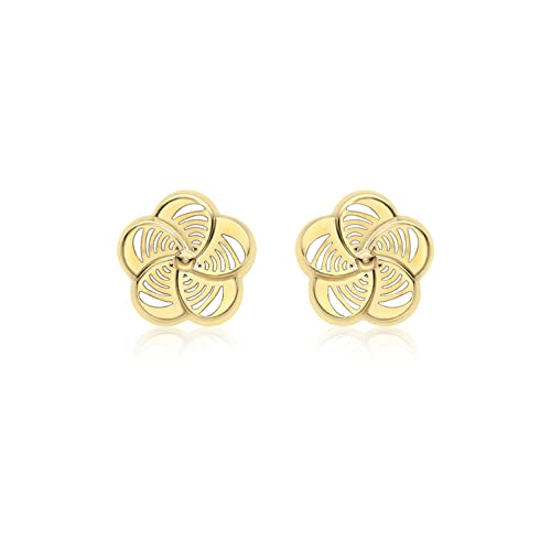 Boucles d'oreilles puces fleur or jaune 9 ct Carissima, le cadeau idéal pour femme
